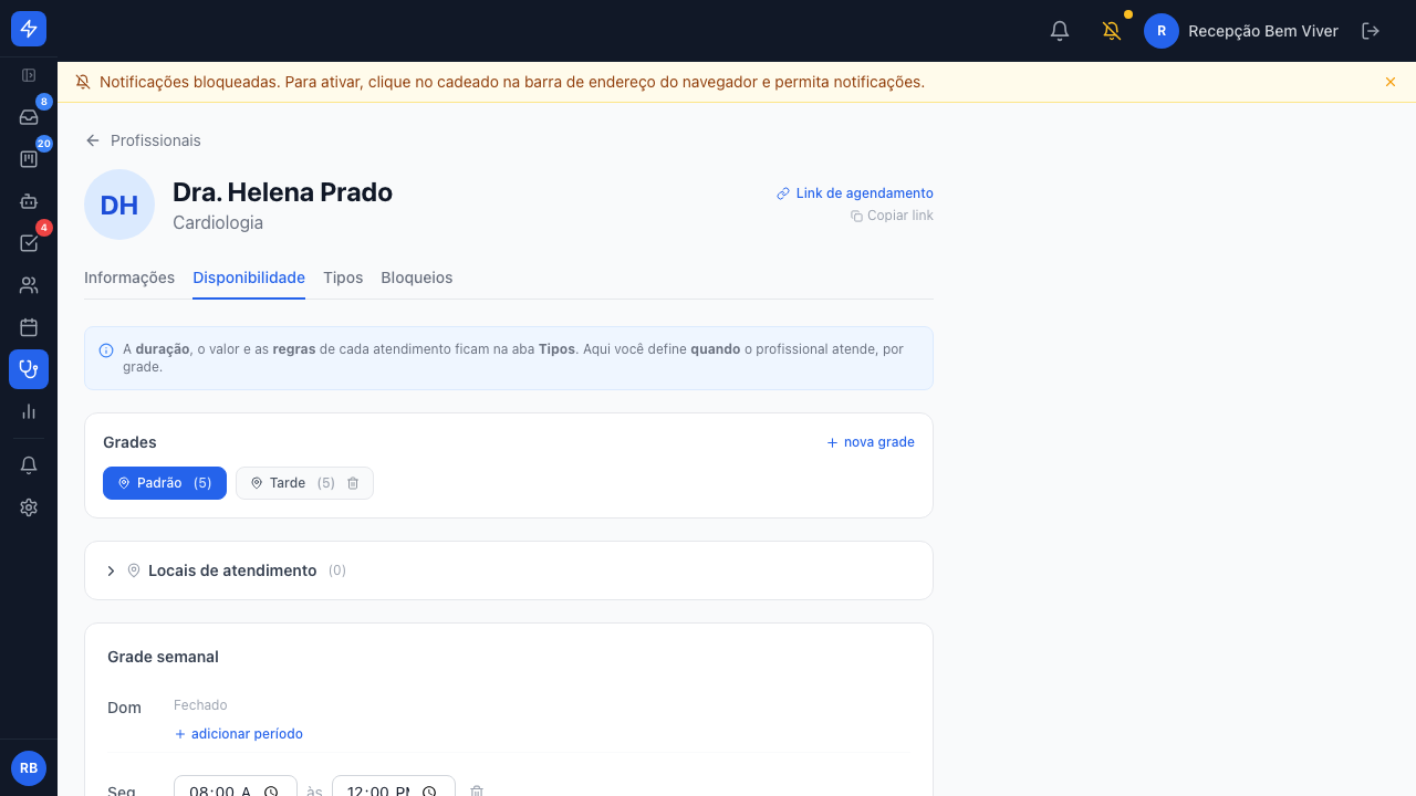 Ficha do profissional